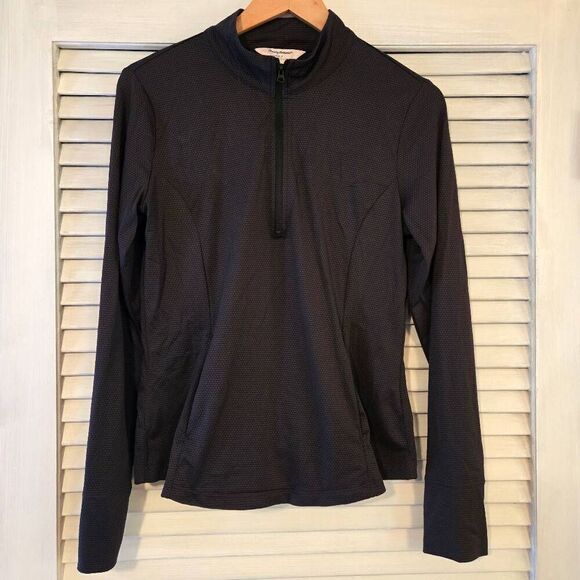Tommy Bahama Tops - Tommy Bahama 3/4 zip Black Golf Shirt L/S Black M